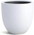 DTY Mount Yale 11.8" D x 11" H (Pot Opening 8.3") Fiberstone Planter with Drainage Hole, Weather Resistant for Indoor and Outdoor, 2 Extra Coco Mats - White, Small by DTY