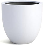 DTY Mount Yale 11.8" D x 11" H (Pot Opening 8.3") Fiberstone Planter with Drainage Hole, Weather Resistant for Indoor and Outdoor, 2 Extra Coco Mats - White, Small by DTY