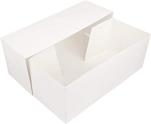O'CREME White Rectangular Cake Box 16 Inch x 6 Inch x 5 Inch High with Scalloped Window - Pack of 25 - Image 6