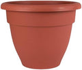 The HC Companies 30 Inch Caribbean Planter Pots with Drainage & Plug, Rolled Rim Plastic Planters for Indoor & Outdoor Plants, 1-Pack Decorative Flower Pots for Garden, Office & Home Decor, Clay by TheHCCompanies