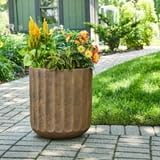 16" Modern Gypsum Planter with Drainage Hole,Red - Image 2