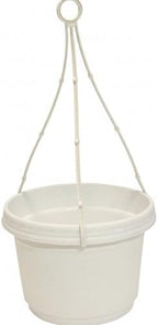 Hanging Flower Pots, 9 inch, White Granite, Case of 5 by AustinPlanter