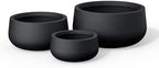 Kante 3-Pack 19.6" 16" 11" W Round Black Concrete Planters by Unknown