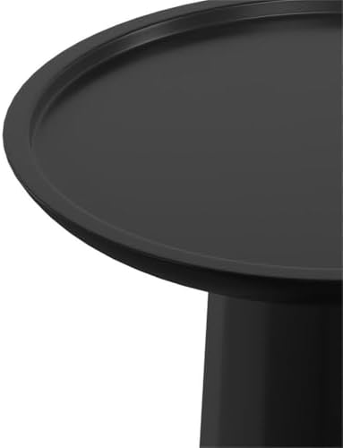 SIMPLIHOME Dayton 13" Wide Solid Wood Round End Table in Black - Image 4