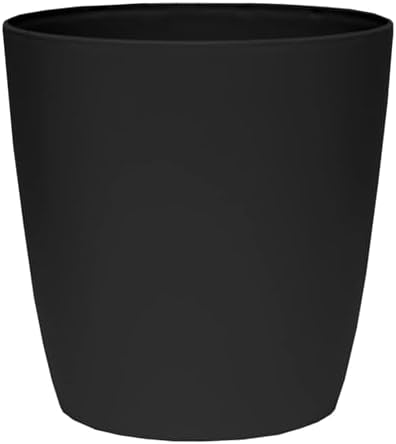 The HC Companies Aria Round Self-Watering Pot - Lightweight Plastic Planter for Herbs & More - Durable Plant Pots for Indoor Plants & Outdoor Plants (16" Matte Black, Pack of 1) by TheHCCompanies