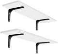 DINZI LVJ Long Wall Shelves, 23.6Inch Wooden Wall Mounted Shelves, Set of 2 by DINZILVJ