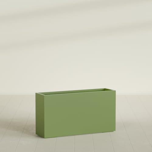 Greenline Alice Tall Rectangular Fiberglass Planter, Outdoor Planter Box - Image 3