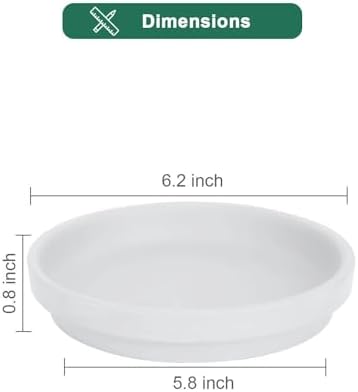 vensovo 6 Inch White Terracotta Plant Saucers, 6 Pack Small Clay Trays - Image 2