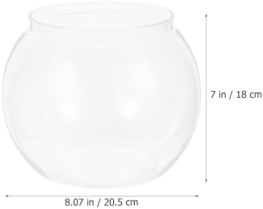 DECHOUS Round Fish Bowl Desktop Fish Tank with Base Small Aquarium Decor for Betta Hydroponic Vase Planter Clear Plastic Tabletop Bowl for Office Home Display - Image 5