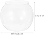 DECHOUS Round Fish Bowl Desktop Fish Tank with Base Small Aquarium Decor for Betta Hydroponic Vase Planter Clear Plastic Tabletop Bowl for Office Home Display - Image 5