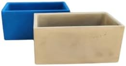 Concrete Rectangular Planter, Succulent Pot, Medium Size, Modern Decor, Gift, Wedding/Shower Favor (Green, Without Drainage Hole) - Image 4