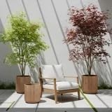 16" Modern Gypsum Planter with Drainage Hole,Red - Image 5