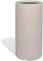 KUTE NEST 19.5" Premium Tall Tubo Fiberstone Outdoor Planter - Taupe by KuteNest