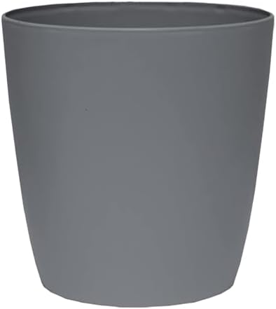 The HC Companies Aria Round Self-Watering Pot - Lightweight Plastic Planter for Herbs & More - Durable Plant Pots for Indoor Plants & Outdoor Plants (12" Warm Gray, Pack of 1) by TheHCCompanies
