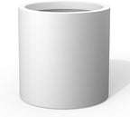 Kante Modern Home Minimalist 12.9" Tall White Concrete Cylinder Planter by Unknown