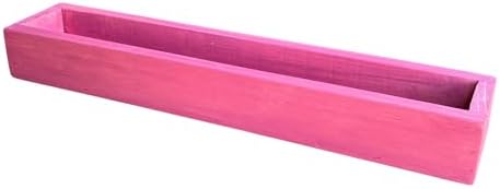 Handmade Pine Wood Rectangular Planter Box, 24x4.5x3 Inch, for Succulents, Herbs, and Home Decor (Pink Fusion) by Unknown