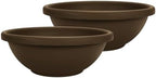 The HC Companies 20 Inch Shallow Garden Bowl Plant Pot with Drainage, Lightweight UV-Resistant Plastic Planters for Succulents, Herbs & More, 2-Pack Planters for Indoor Outdoor Home Decor, Chocolate by TheHCCompanies