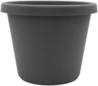 The HC Companies Prima Round Plastic Plant Pot w/Rolled Rim - Lightweight & UV Resistant Flower Pot for Herbs & More - Outdoor & Indoor Plant Pots w/Drainage (14 inch, Warm Gray, Pack of 1) by TheHCCompanies