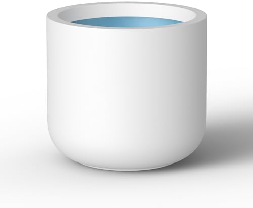 Kante Large Round Cylinder White Concrete Planter 15.8" Tall, Outdoor by Unknown