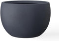 Kante Accent Round Bowl Charcoal Concrete Planter 15.7" Dia, Outdoor by Unknown