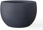 Kante Accent Round Bowl Charcoal Concrete Planter 15.7" Dia, Outdoor by Unknown
