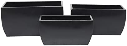 CosmoLiving by Cosmopolitan Metal Indoor Outdoor Planter, Set of 3 20", 18", 16"W, Black by Unknown
