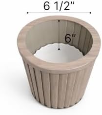Round Column Planter with Adjustable Depth, Ash Brown - Image 5