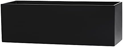 Belmont Rectangle Fiberglass Planter Box, Black, L:48" x W:18" x H:20" by Root+and+Stock