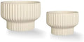 Puoyik 2 Piece Set of Flower Pots 8/6 inches, Ceramic Flower Pots with Drainage Holes, Indoor and Outdoor Plant Flower Planter (7.8/5.9beige) by Puoyikt