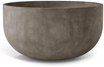 Roco Bowl Indoor/Outdoor Planter, 24x13in River Stone by Cosapots