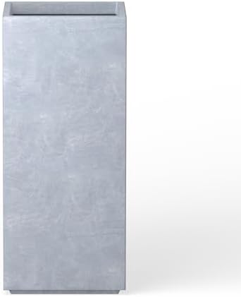 Kante Large Column Square Blue Gray Concrete Planter 27.6" H, Outdoor by Unknown