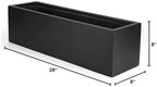 Vase Source Matte Black Rectangle Large Planter - Fiberglass Flower Pot 8" High x 8" Wide x 28" Long - Image 2