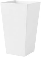 Bloem Tall Finley Tapered Square Planter: 20" - Casper White - Matte Textured Finish, 100% Recycled Plastic Pot, for Indoor and Outdoor Use, Gardening, 5 Gallon Capacity - Image 6