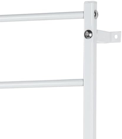MyGift 4 Foot Tall Modern White Metal Wall Mounted Horizontal Bars Trellis, Outdoor Hanging Support Frame for Climbing Garden Plants and Crawling Vines - Image 7
