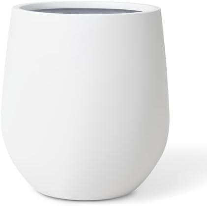 KUTE NEST 19" Premium Large Corso Fiberstone Outdoor Planter - White by KuteNest