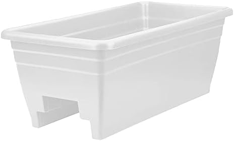 The HC Companies 24 Inch Heavy Duty Deck Rail Planter Boxes, White, 5-Pack - Image 3