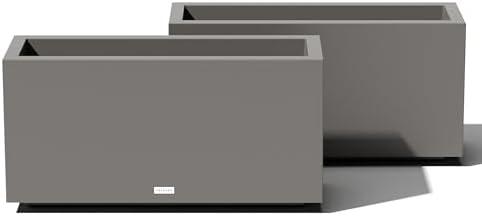 Veradek Block Series Long Box Planter - Rectangular Outdoor Planter by VeradekOutdoor