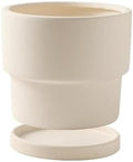 Flower pots Creative Round White Clay Plant Outdoor Indoor(15.1cm) by Unknown