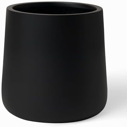 KUTE NEST 14" H x 13.7" D Premium Conico Fiberstone Planter - Black by KuteNest