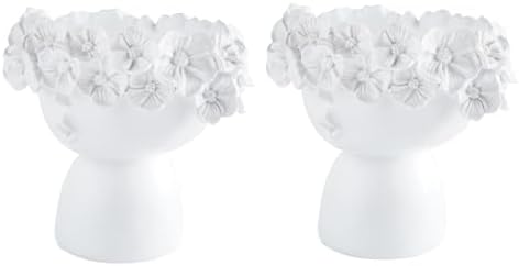 2X Resin Planter Pots Flowerpot Plant Pot Cute Garden Decor by Unknown