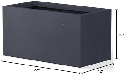 Kante Rectangular Charcoal Concrete Planter 23" L 12" H Home & Outdoor - Image 3