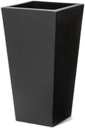 Step2 Tremont Tall Square Tapered Planter, 28 in Resin Planter, Self-Watering, Onyx Black by Unknown