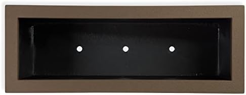 PolyStone Milan Modern Outdoor/Indoor Rectangular Trough Planter - 46" x 17" x 19" H - Lightweight Weather Resistant Stone-Look Resin Planter - Commercial & Residential - Chocolate Brown - Image 6