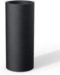 Kante Small Round Column Black Concrete Planter 18.9" Tall, Outdoor by Unknown