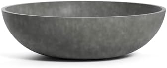 Cavo Wide Low Indoor/Outdoor Planter, 19x8in Grey Stone by Cosapots