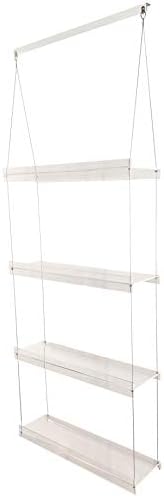 Hanging Acrylic Shelves for Windows (22" Wide, 4 Shelves - 55" Tall) by SUPREMETECH