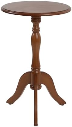 HLR Round Small End Table, Wooden Pedestal Side Tables for Small Spaces by HomeDeservesaRelaxLiving