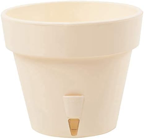 DECOPOTS - Pack of 3 - Self Watering Planter - Height 9.2 inches - Flower Pot with Bottom Watering Level Indicator for All House Plants, Flowers, Herbs (Diameter 9.2", Cream) - Image 2