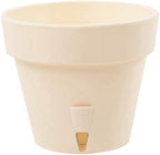 DECOPOTS - Pack of 3 - Self Watering Planter - Height 9.2 inches - Flower Pot with Bottom Watering Level Indicator for All House Plants, Flowers, Herbs (Diameter 9.2", Cream) - Image 2