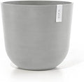 Ecopots Oslo Round Flower Planter, White Grey, 17.75" by ECOPOTS